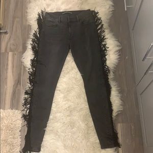 Black Jeans with Fringe